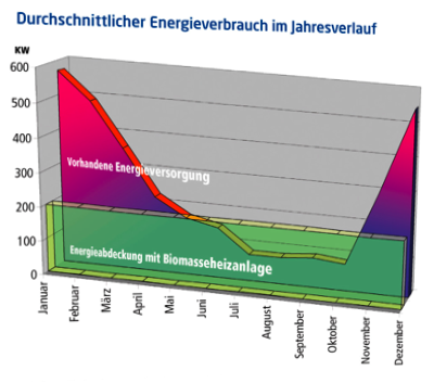 Durchschnittlicher Energieverbrauch im Jahresverlauf